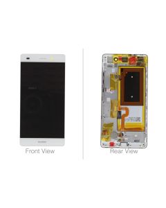Official Huawei P8 Lite Dual Sim ALE-L23 White LCD Screen & Digitizer with Battery - 02350JVF