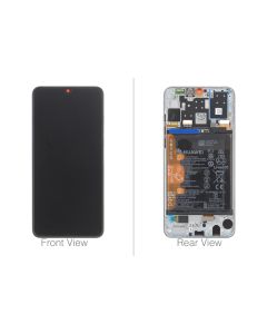 Official Huawei P30 Lite Pearl White LCD Screen & Digitizer with Battery - 02352RQC 