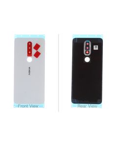 Official Nokia 6.1 Plus Gloss White Rear / Battery Cover - 20DRGW20007